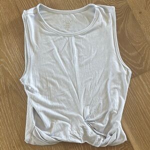 Savvi Light Blue Sleeveless Long Crop